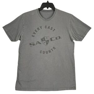 SA‎ Co Shirt Mens Medium Gray Outdoor Fishing Hiking Camping Tee